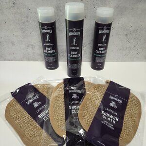 Lot Of 3 Wanderer Awakening Mint Cedarwood Body Cleansers & Cloths New 10 Oz.